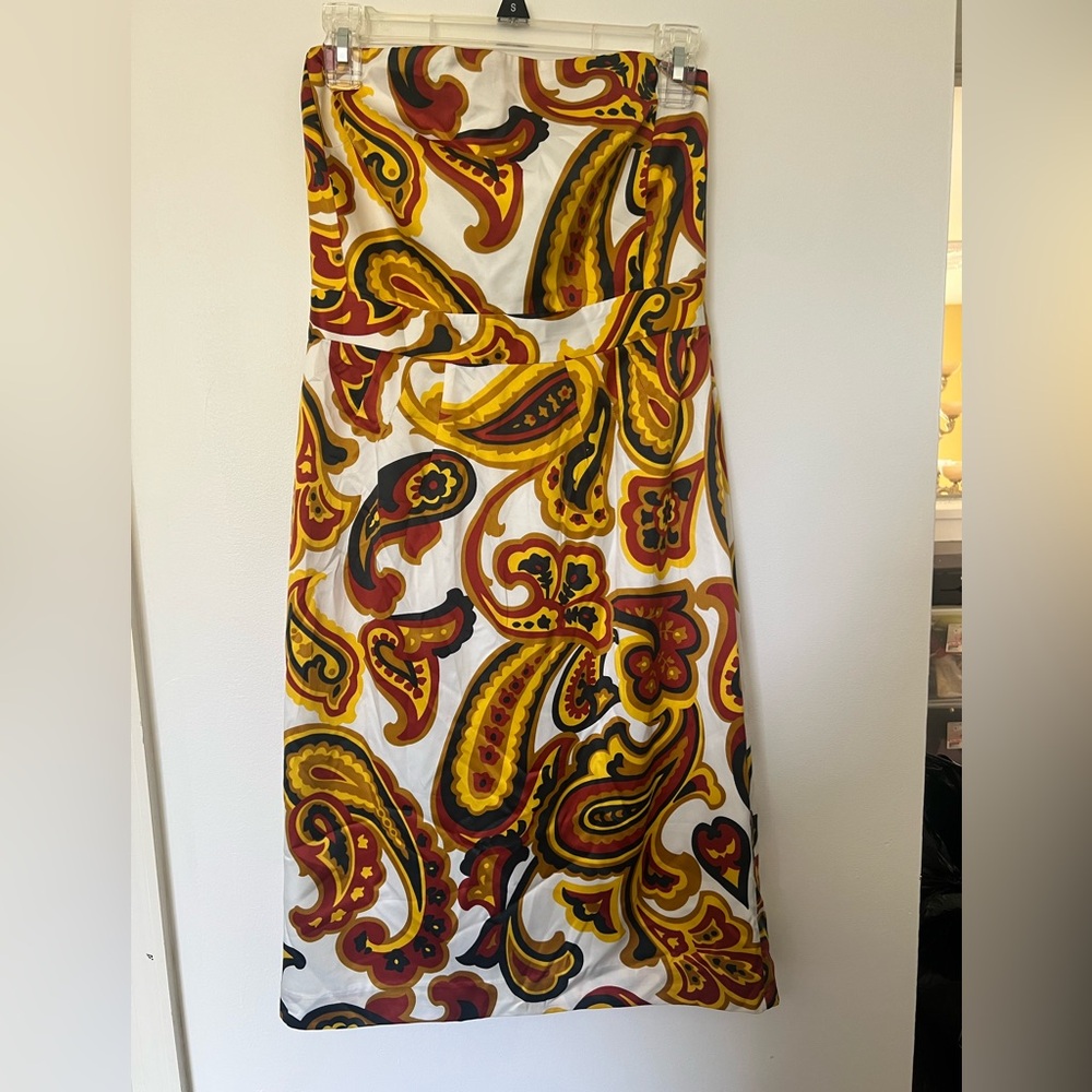 Banana Republic Paisley Midi Skirt - Red, Yellow, Black